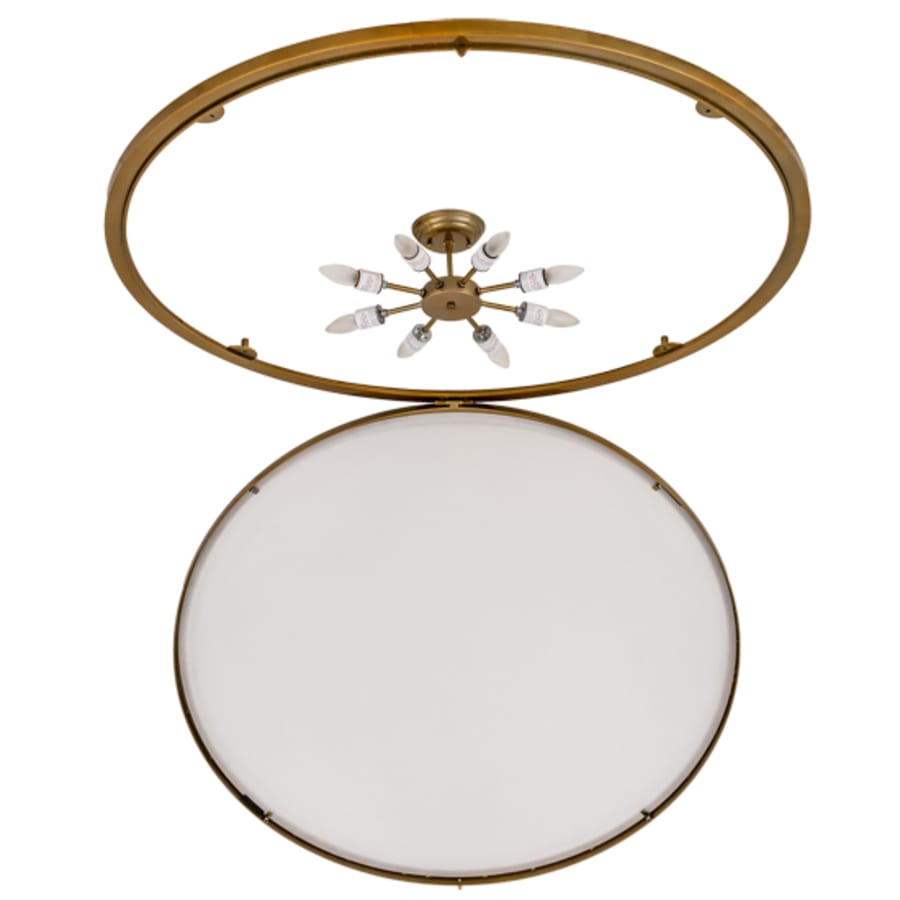 Meyda Tiffany Commerce 8 Light 49" Wide Flush Mount Bowl Ceiling Fixture