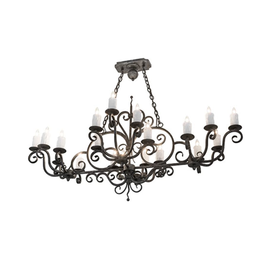 Meyda Tiffany Long Kean 20 Light 60" Wide Taper Candle Linear Chandelier