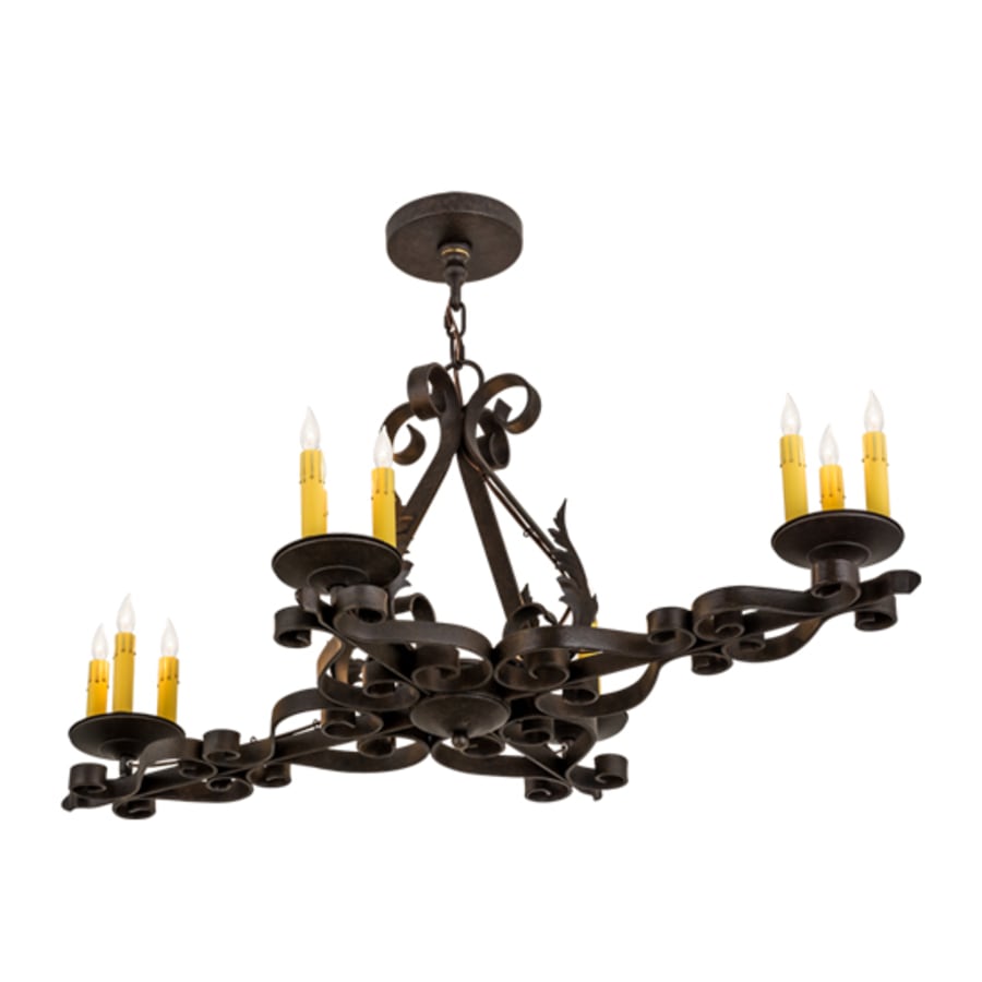 Meyda Tiffany Elianna 12 Light 42" Wide Taper Candle Linear Chandelier