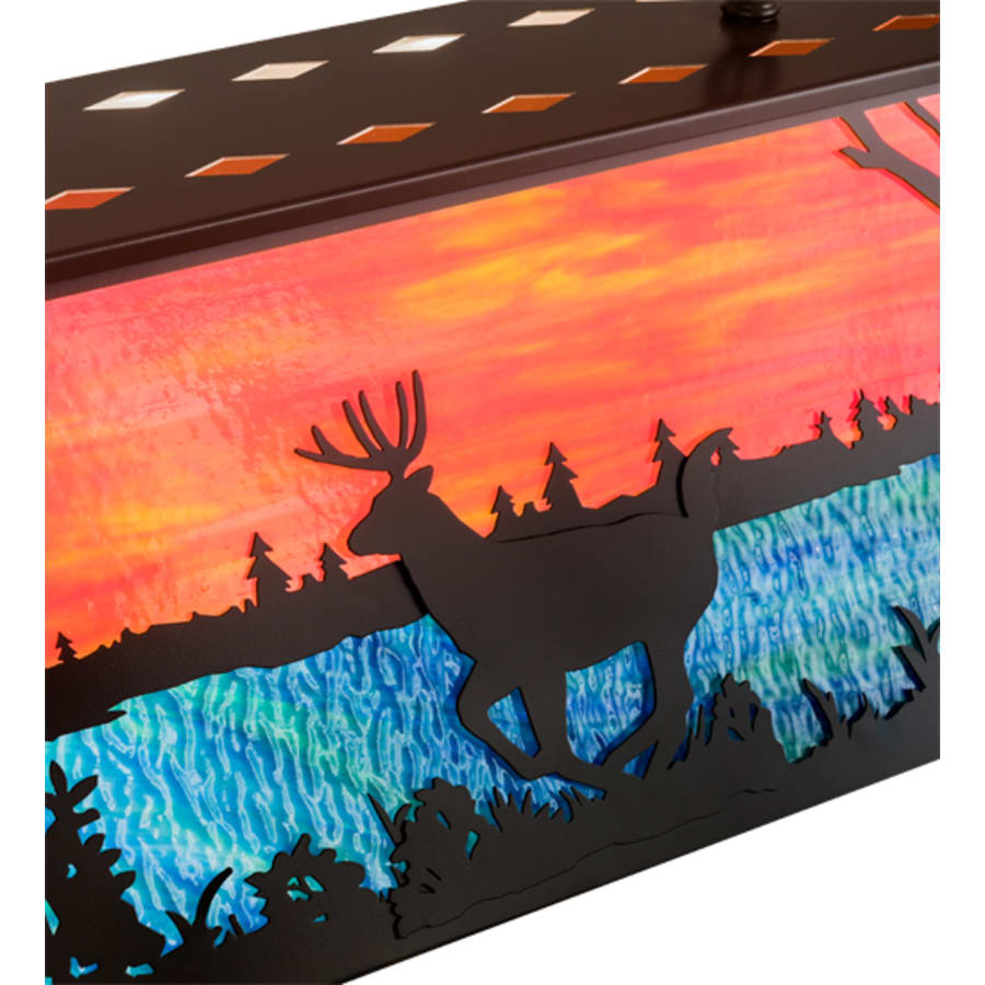 Meyda Tiffany Deer at Lake 6 Light 48" Wide Linear Pendant