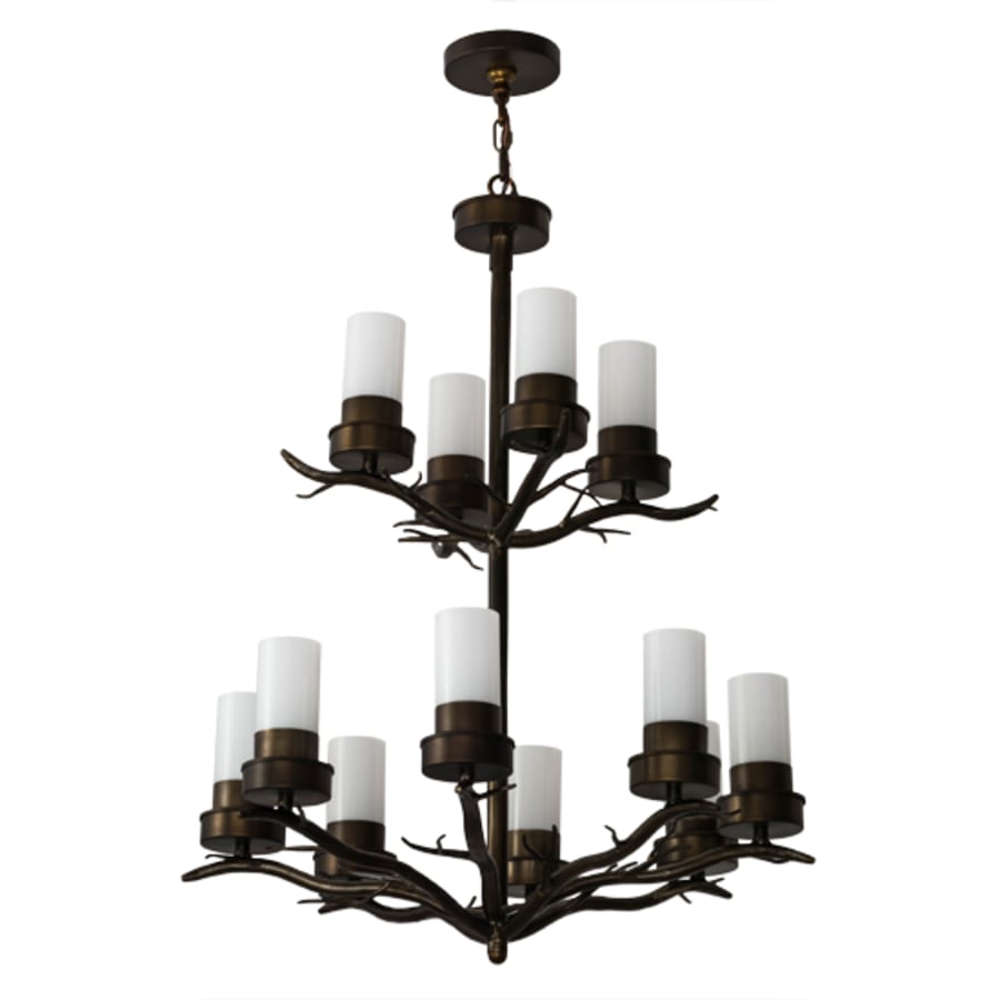 Meyda Tiffany Winter Solstice 12 Light 30" Wide Pillar Candle Chandelier