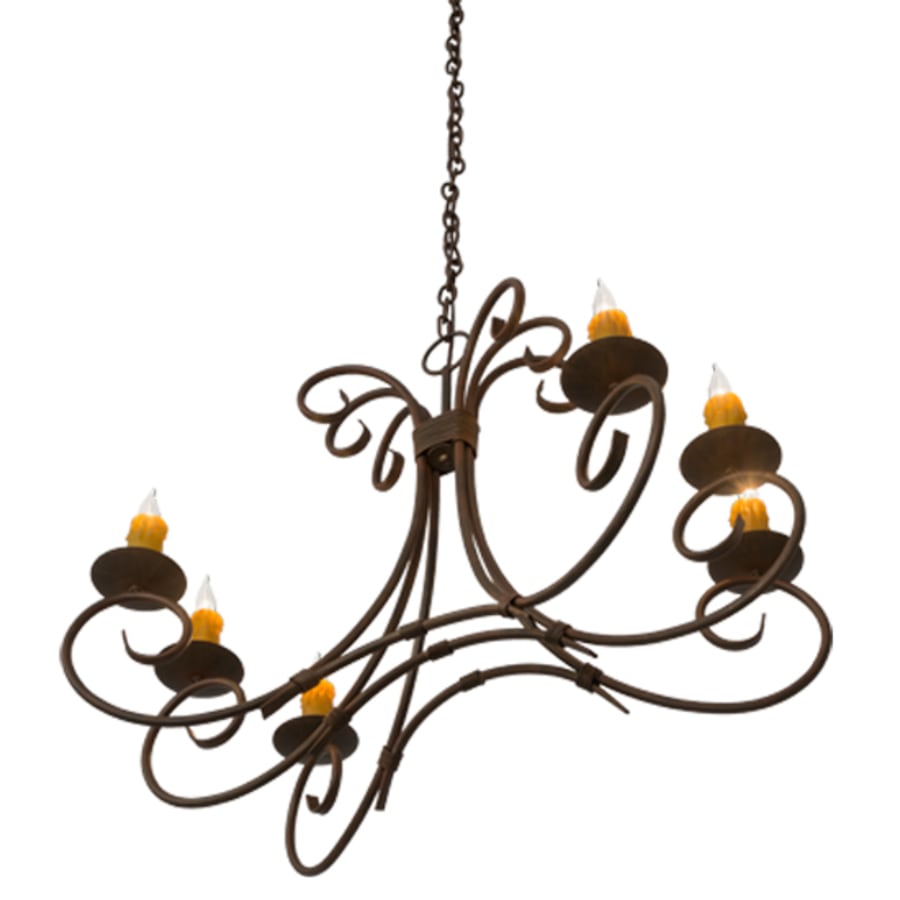 Meyda Tiffany Long Elon 6 Light 36" Wide Taper Candle Style Chandelier