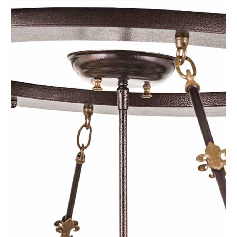 Meyda Tiffany Fleur-de-lis 8 Light 45" Wide Semi-Flush Bowl Ceiling Fixture - Copper Vein Finish