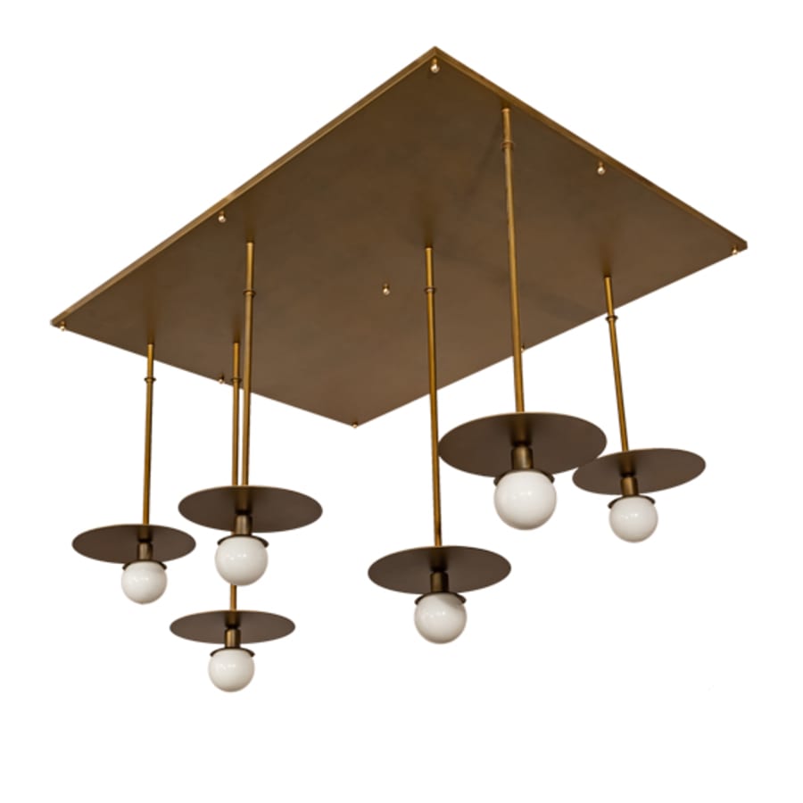Meyda Tiffany 6 Light 74" Wide Abstract Multi Light Pendant