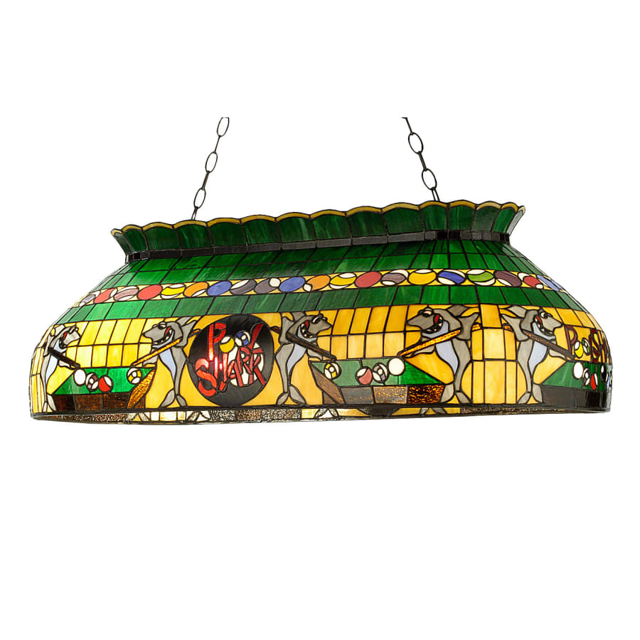 Meyda Tiffany Pool Shark 6 Light 40" Wide Billiard Chandelier with Tiffany Glass Shade