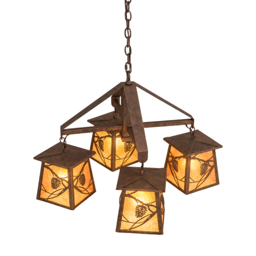 Meyda Tiffany Whispering Pines 4 Light 28" Wide Chandelier