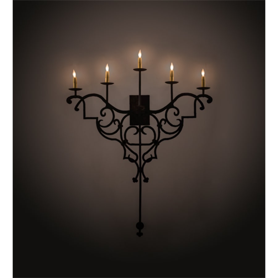 Meyda Tiffany Fleur De Lys 5 Light 45" Tall Hand Crafted Wall Sconce
