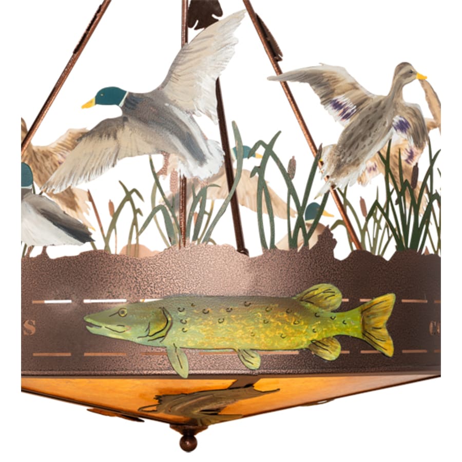 Meyda Tiffany Boulders 6 Light 30" Wide Semi-Flush Drum Ceiling Fixture