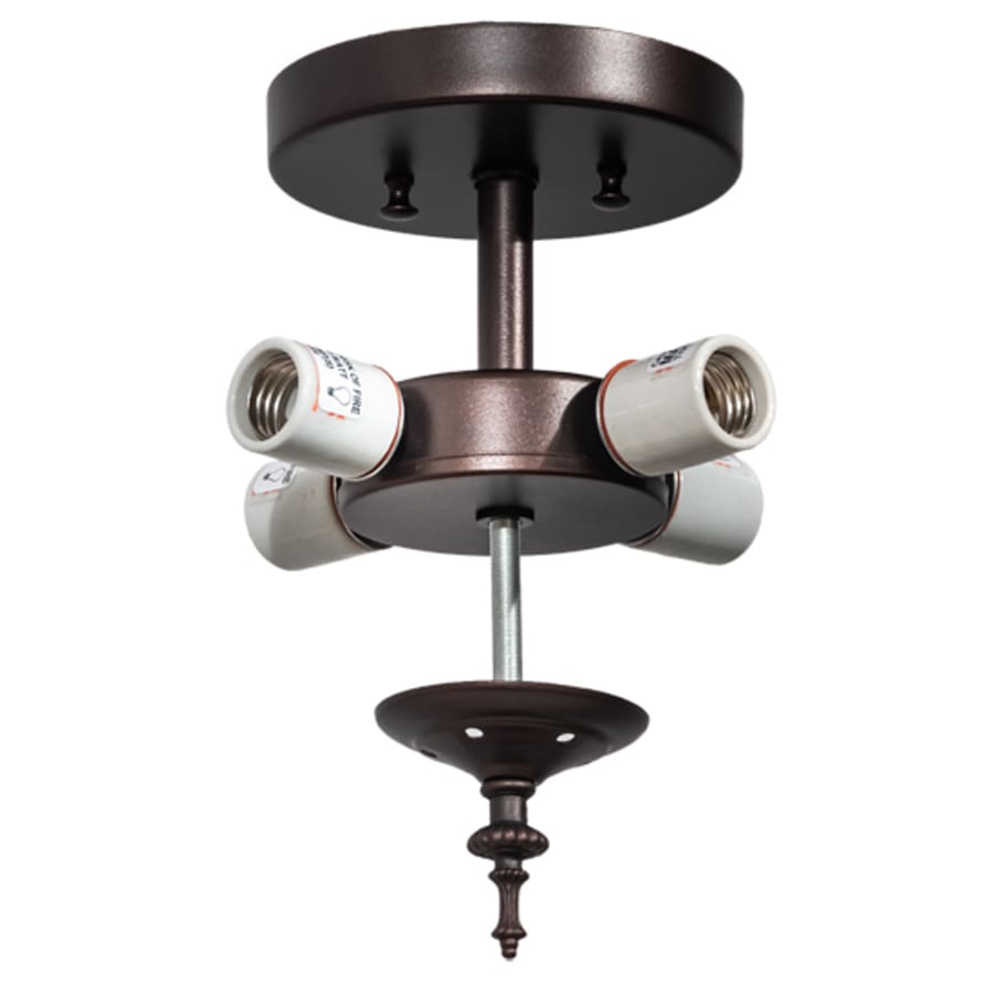Meyda Tiffany Vincent Honeycomb 4 Light 21" Wide Semi-Flush Bowl Ceiling Fixture with Clear, Frosted Glass Shade - Mahogany Bronze Finish