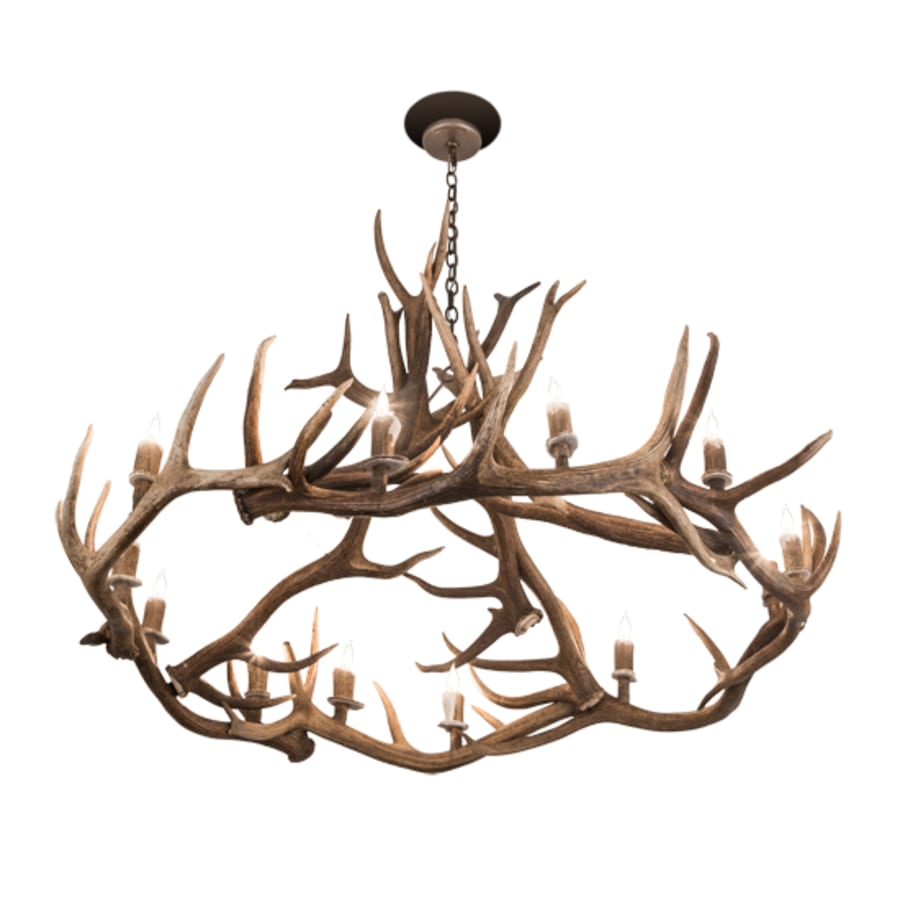 Meyda Tiffany Antlers 12 Light 56" Wide Antler Candle Style Chandelier