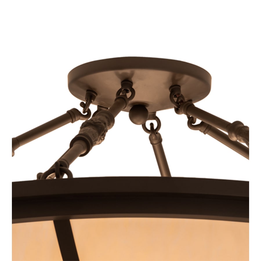 Meyda Tiffany Commerce 4 Light 31" Wide Semi-Flush Bowl Ceiling Fixture - Oil Rubbed Bronze Finish