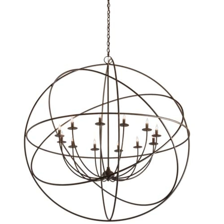 Meyda Tiffany Atom Enerjisi 12 Light 54" Wide Taper Candle Globe Chandelier