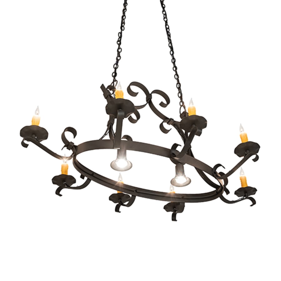 Meyda Tiffany Long Hand forged 8 Light 51" Wide Taper Candle Style Chandelier