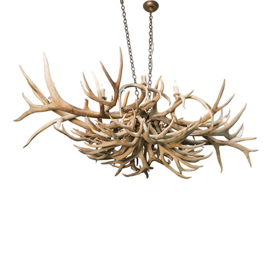 Meyda Tiffany Long Antlers Deer 10 Light 71" Wide Antler Linear Chandelier