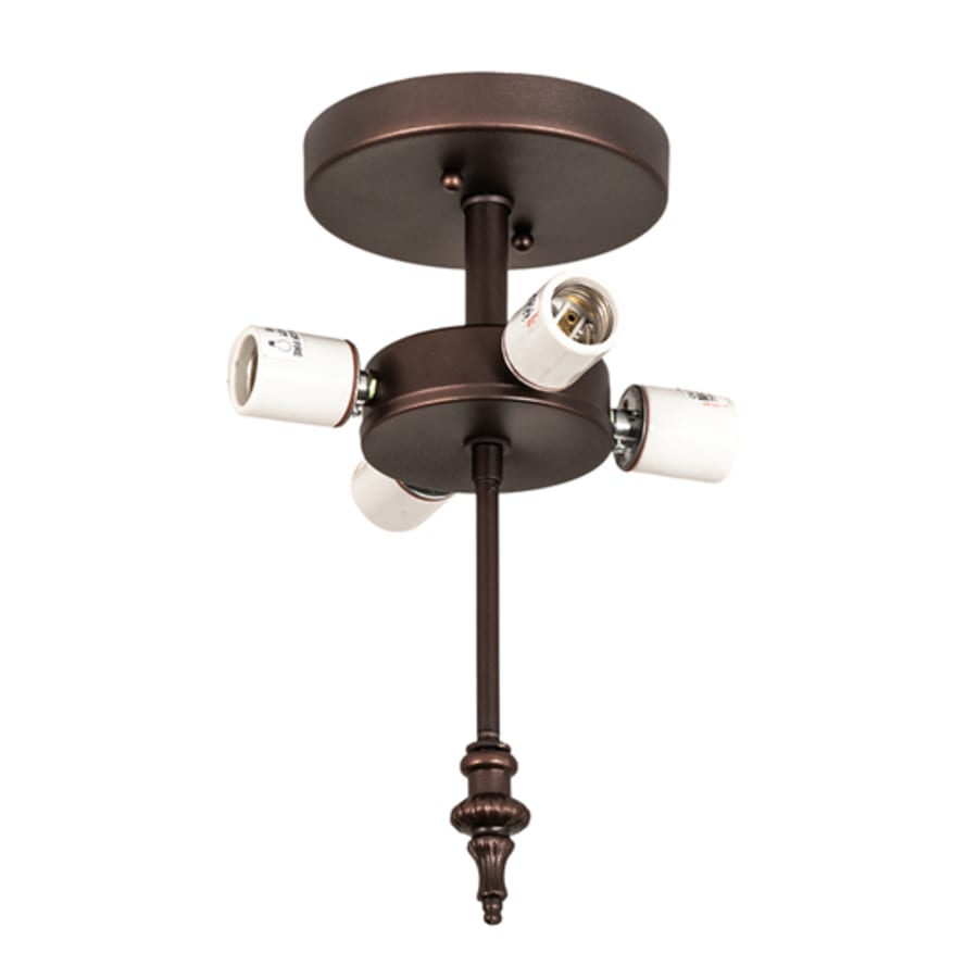 Meyda Tiffany Vincent Honeycomb 4 Light 21" Wide Semi-Flush Bowl Ceiling Fixture with Iridescent Glass Shade - Mahogany Bronze Finish