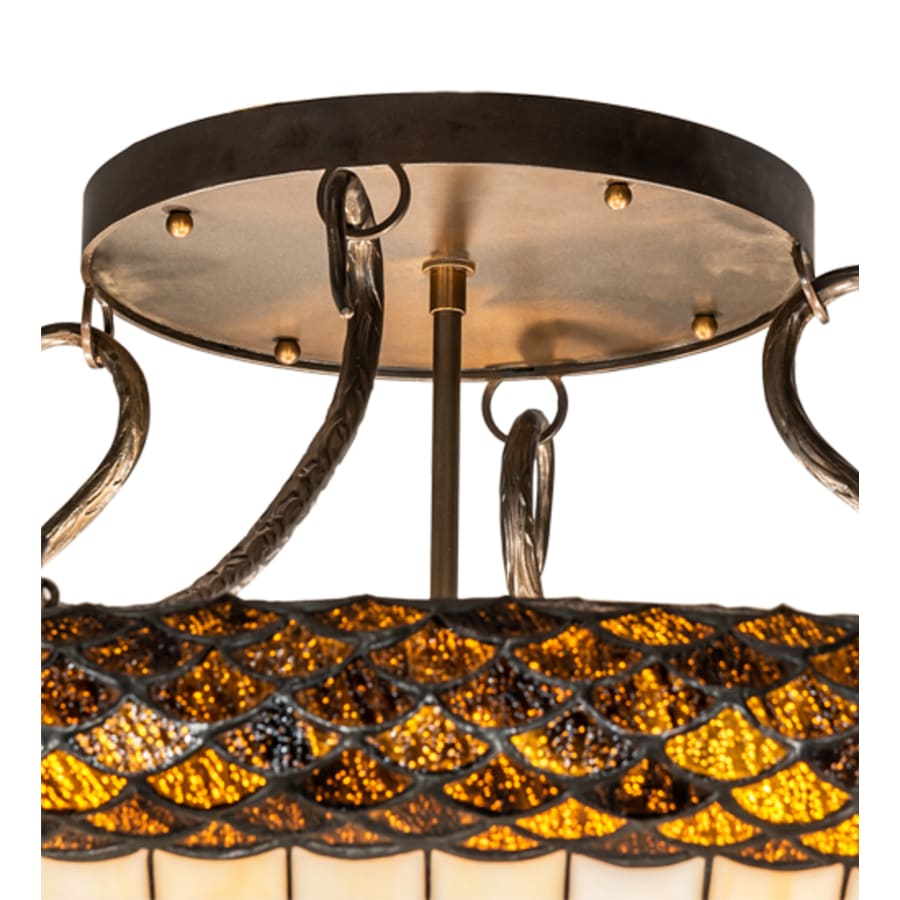 Meyda Tiffany Pinecone 6 Light 42" Wide Semi-Flush Bowl Ceiling Fixture