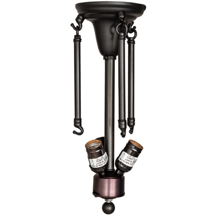 Meyda Tiffany Arts and Crafts 3 Light 18" Wide Semi-Flush Bowl Ceiling Fixture - Craftsman Brown Finish