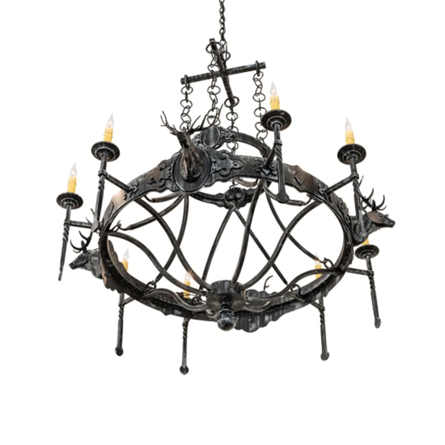 Meyda Tiffany Stag 8 Light 40" Wide Taper Candle Style Chandelier