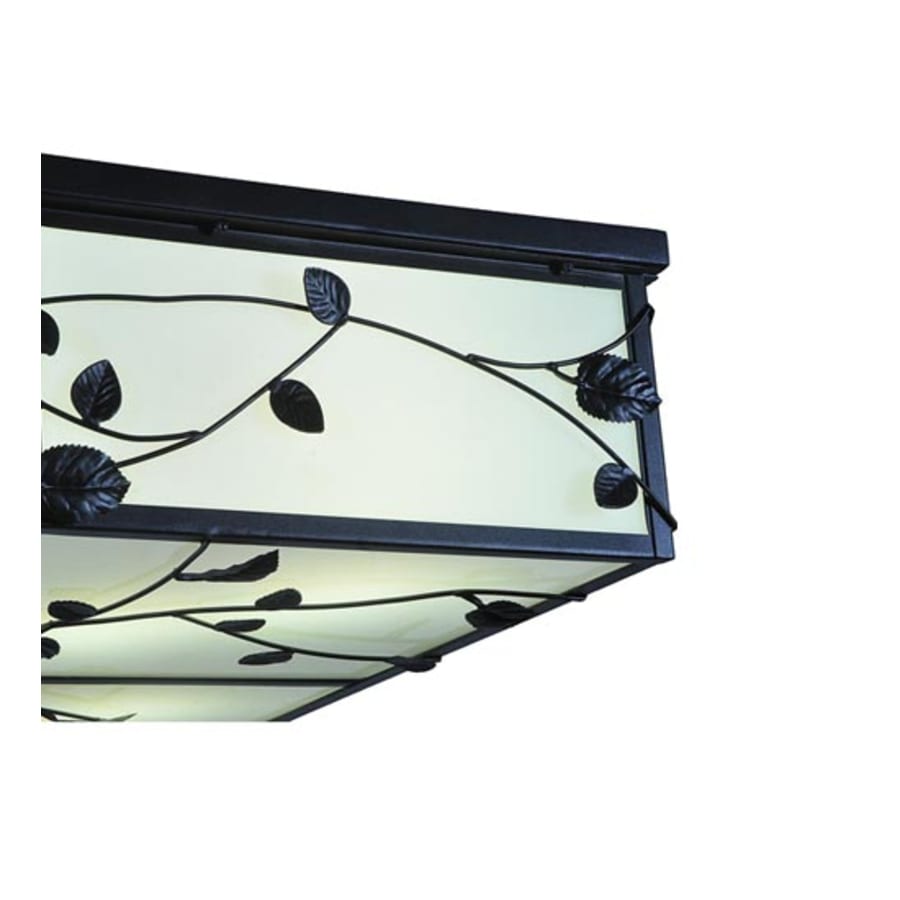 Meyda Tiffany Ivy 8 Light 51" Wide Flush Mount Square Ceiling Fixture - Textured Black Finish - Medium Bulb Base