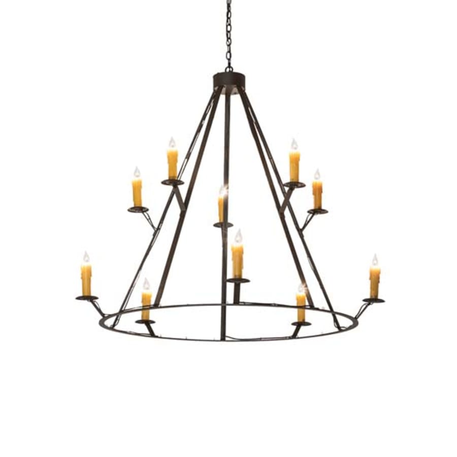 Meyda Tiffany Anthracite 10 Light 54" Wide Taper Candle Style Chandelier