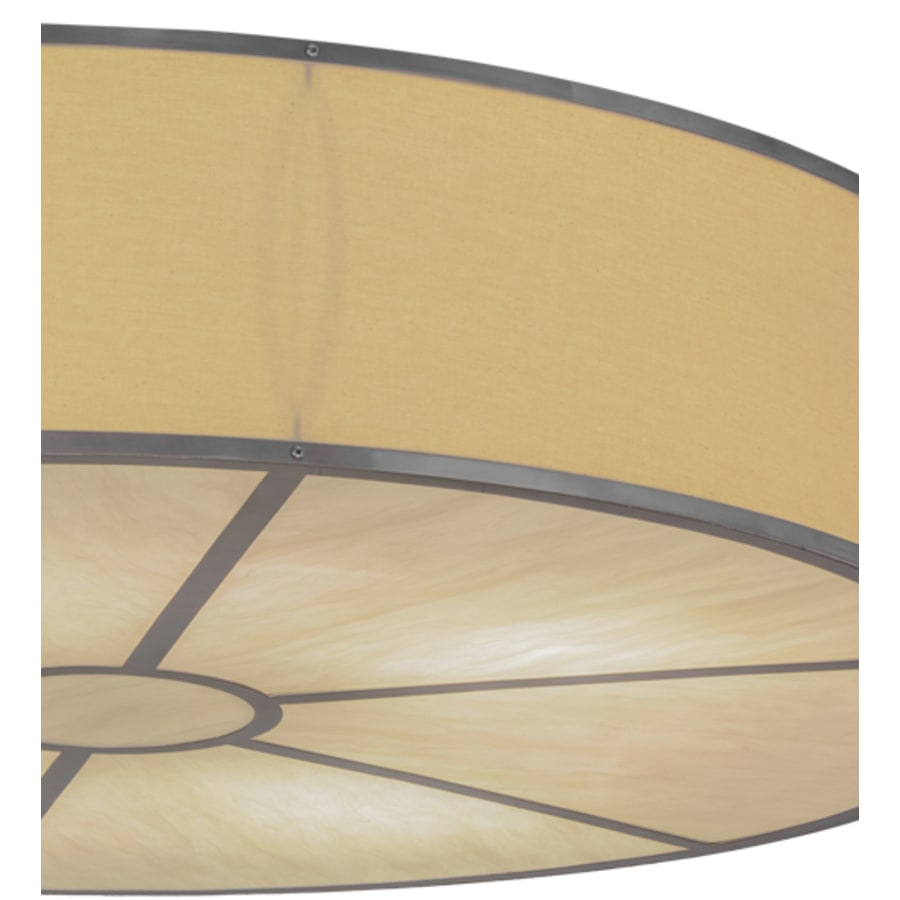 Meyda Tiffany Cilindro 8 Light 48" Wide Semi-Flush Drum Ceiling Fixture with Natural Beige Shade - Nickel Finish