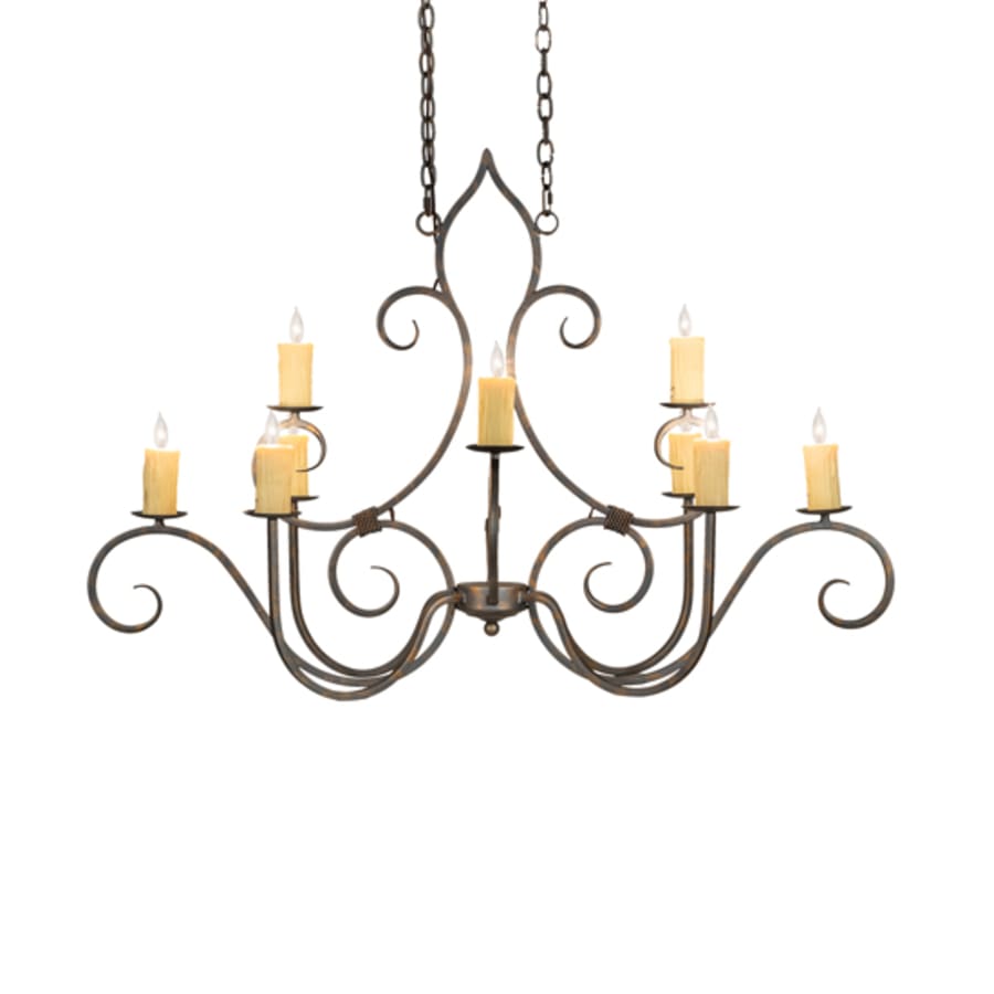 Meyda Tiffany Long Clifton 10 Light 48" Wide Taper Candle Style Chandelier