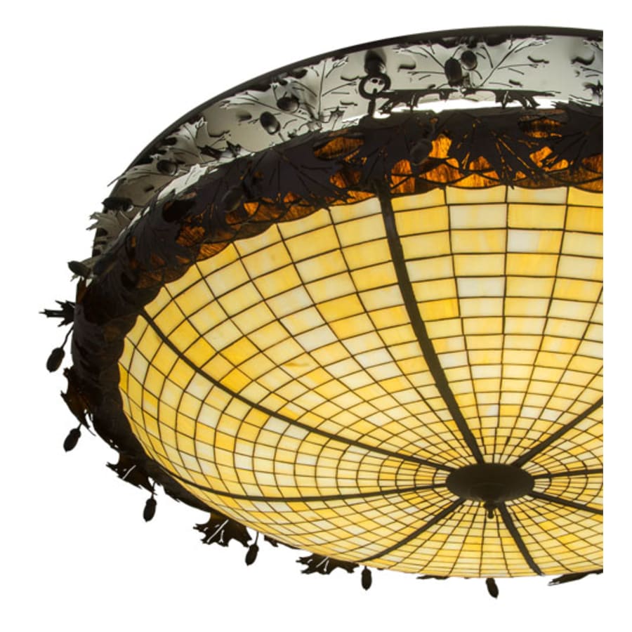 Meyda Tiffany Greenbriar Oak 8 Light 52" Wide Semi-Flush Bowl Ceiling Fixture - Antique Copper Finish - Medium Bulb Base
