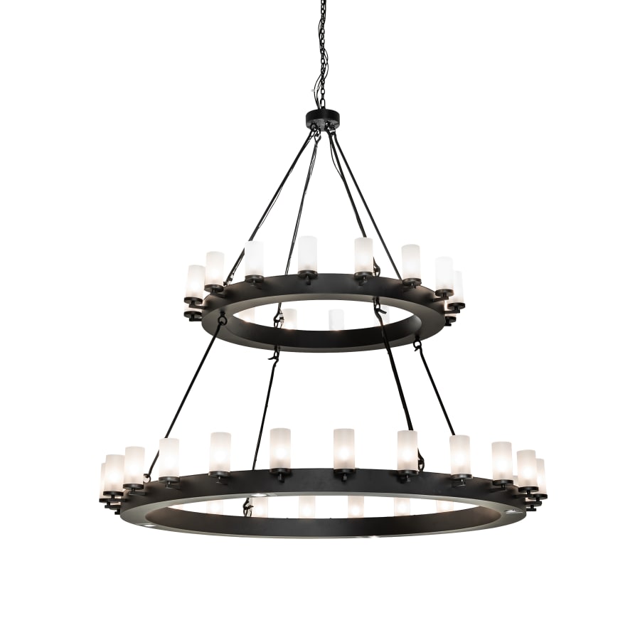 Meyda Tiffany Noziroh 40 Light 72" Wide Pillar Candle Ring Chandelier with Frosted, Seedy Glass Shades