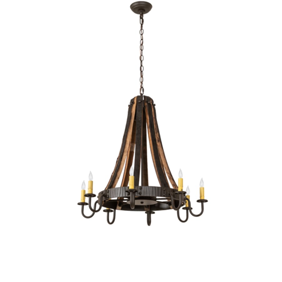 Meyda Tiffany Barrel Stave 8 Light 27" Wide Taper Candle Style Chandelier