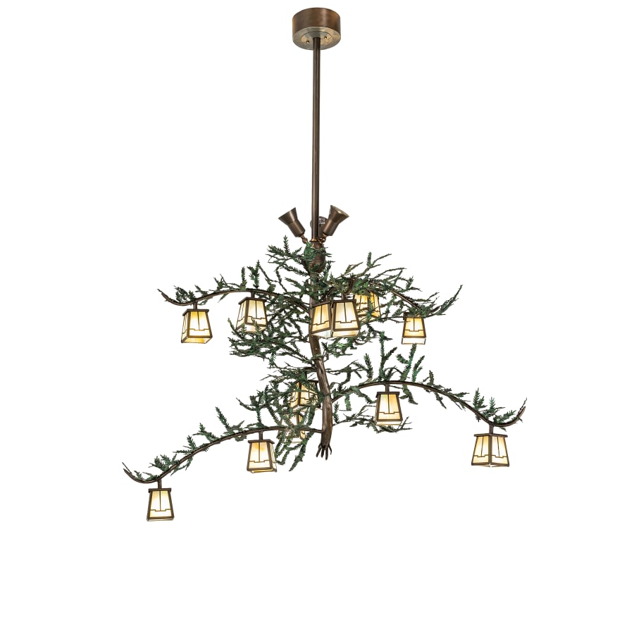 Meyda Tiffany Valley View 12 Light 52" Wide Chandelier with Iridescent Glass Shades