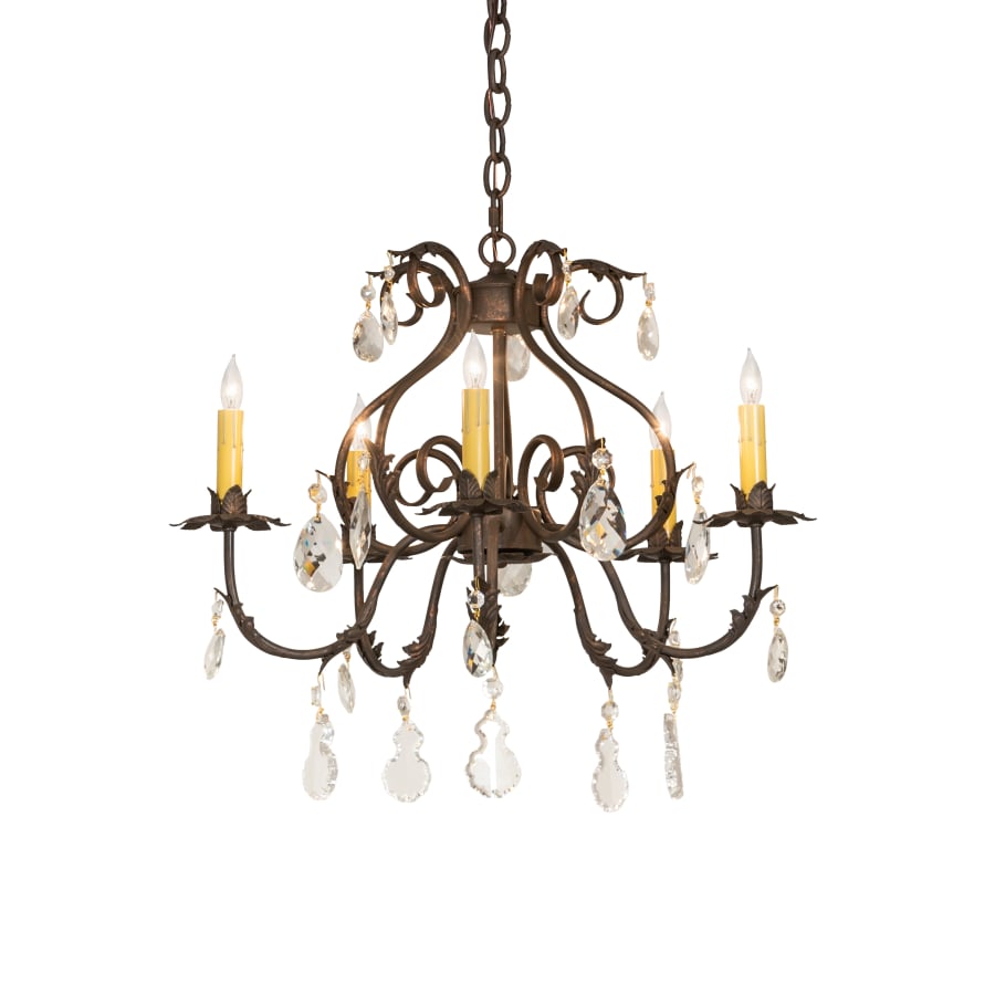 Meyda Tiffany Chantilly 5 Light 24" Wide Crystal Candle Style Chandelier