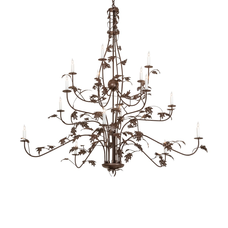 Meyda Tiffany Oak Leaf 15 Light 72" Wide Taper Candle Style Chandelier