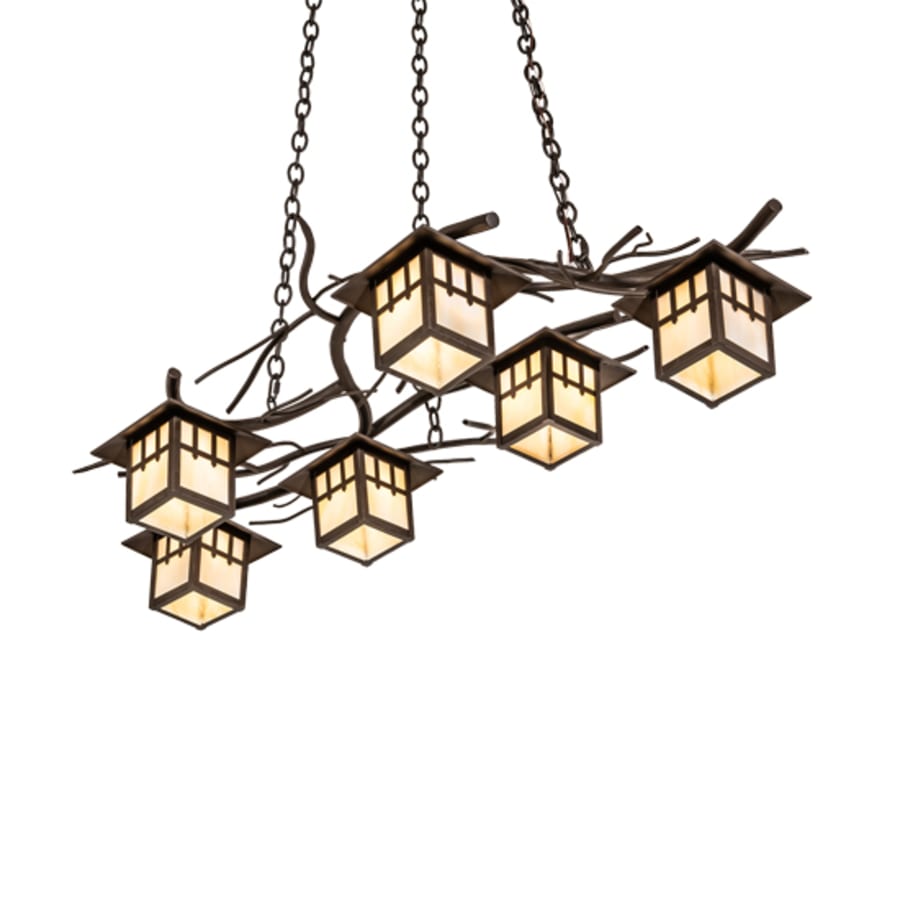Meyda Tiffany Long Winter Solstice 6 Light 51" Wide Linear Chandelier