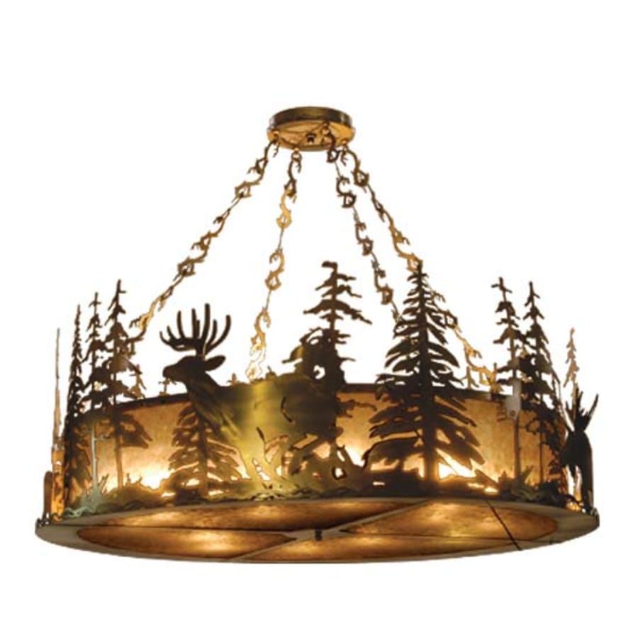 Meyda Tiffany Wildlife at Dusk 12 Light 78" Wide Pendant