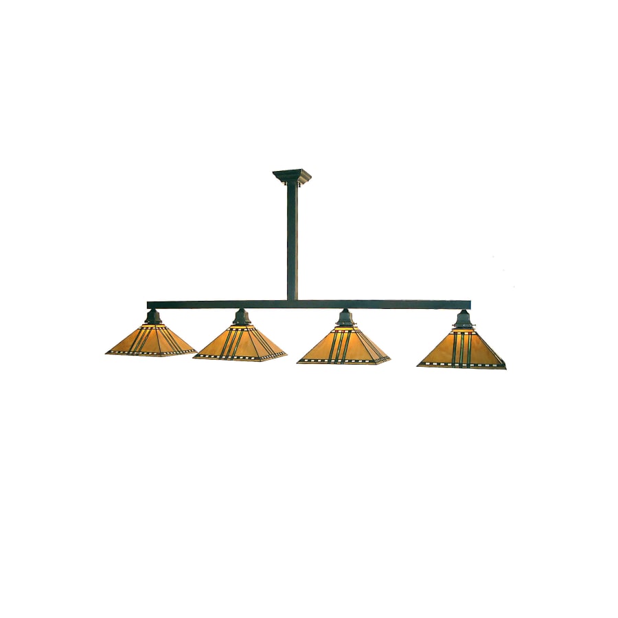 Meyda Tiffany Prairie Corn 4 Light 59" Wide Linear Chandelier with Tiffany Glass Shade