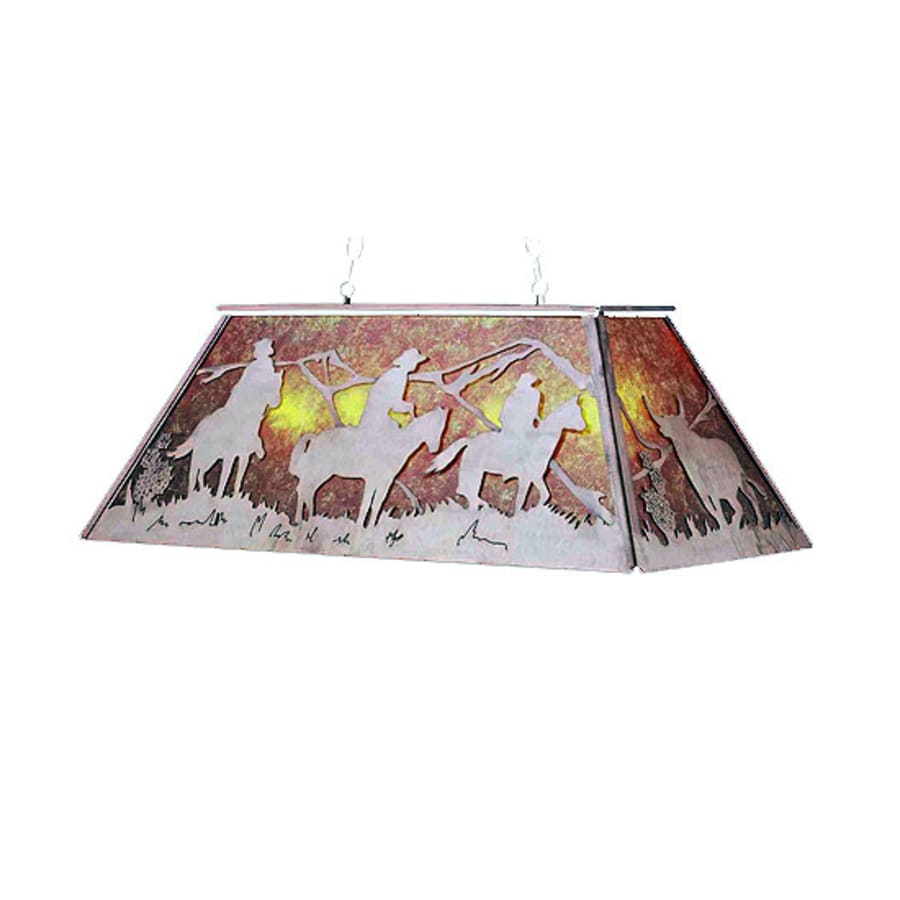 Meyda Tiffany Rustlers 17" Wide Linear Chandelier with Brown Glass Shade