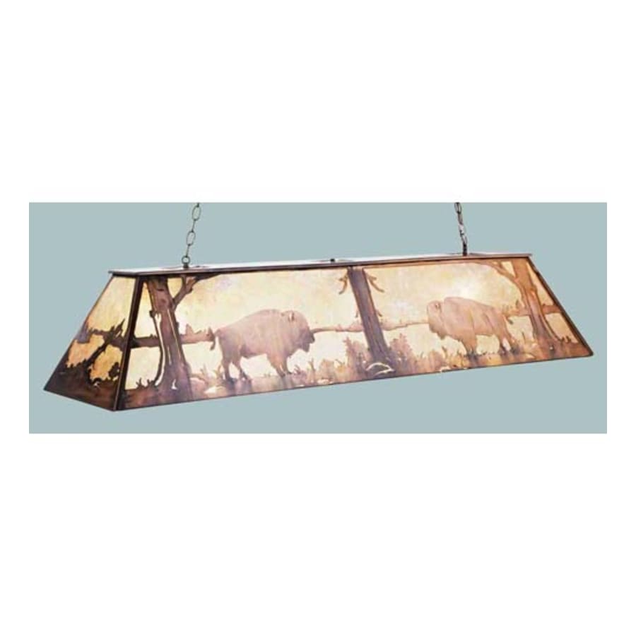 Meyda Tiffany Long Buffalo at Lake 11 Light 72" Wide Linear Pendant