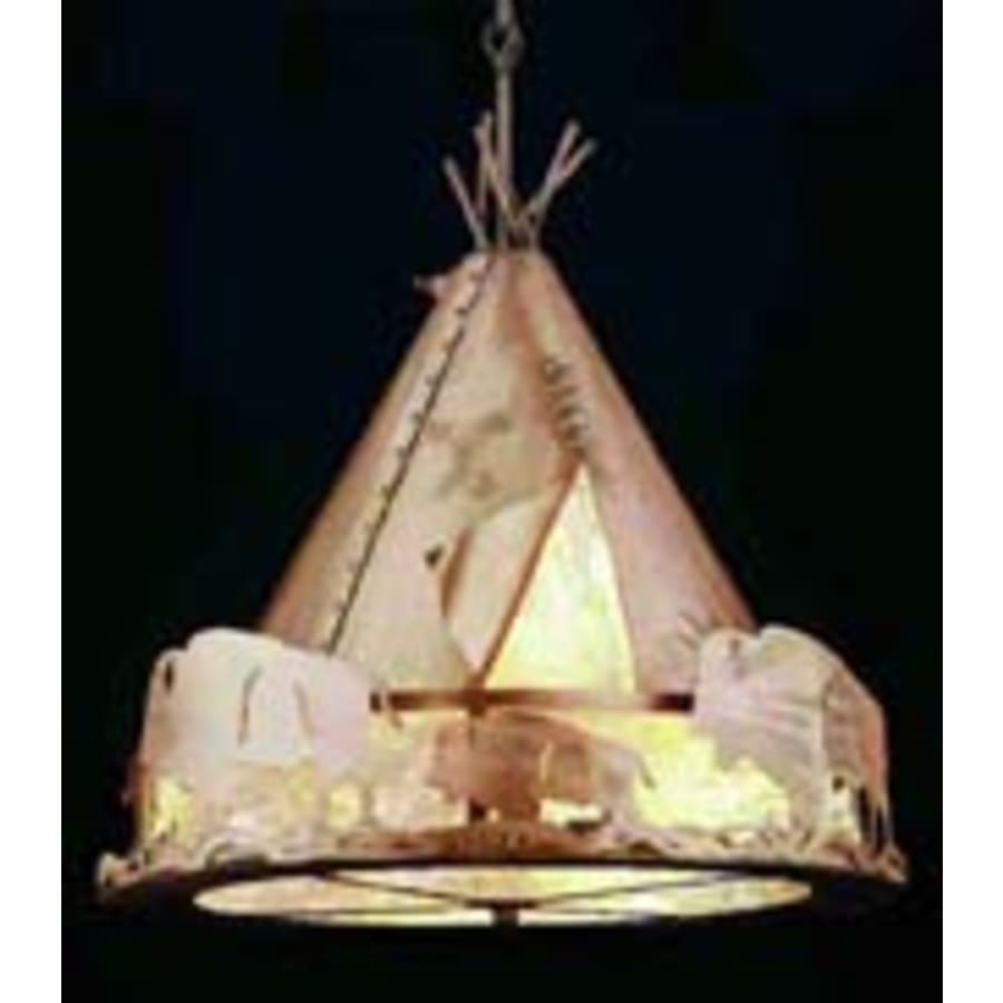 Meyda Tiffany Teepee w/ Buffalo 4 Light 36" Wide Pendant