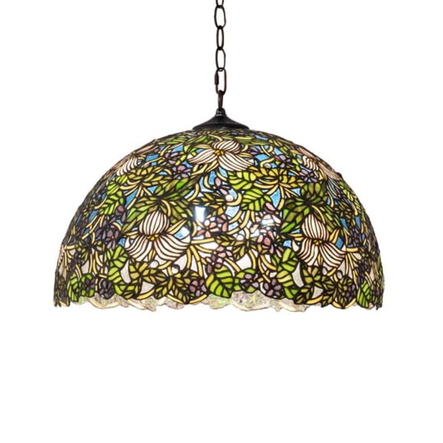 Meyda Tiffany Trillium and Violet 3 Light 20" Wide Pendant