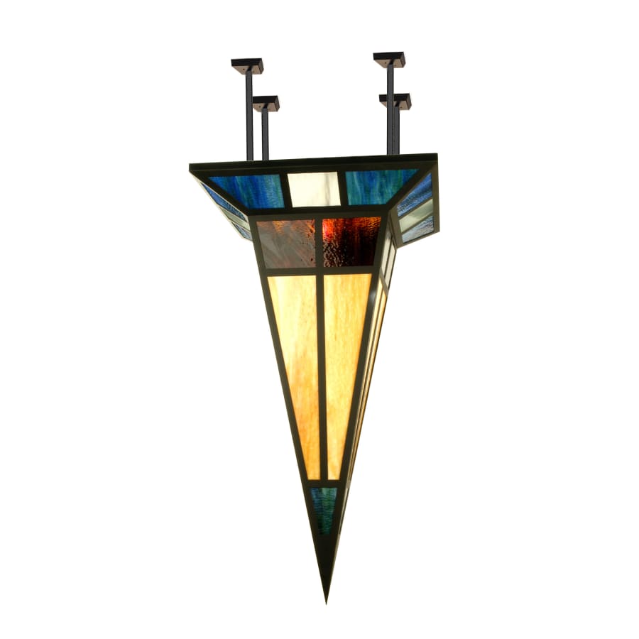 Meyda Tiffany Polaris Single Light 30" Wide Semi Flush Ceiling Fixture with Tiffany Glass Shade