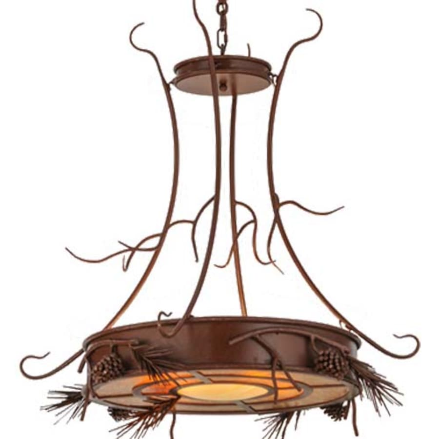 Meyda Tiffany Woodland Pine 4 Light 36" Wide Pendant