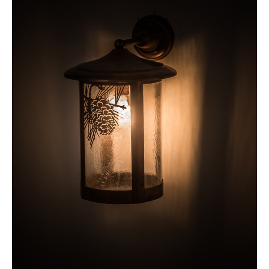 Meyda Tiffany Fulton Winter Pine 17" Tall Wall Sconce