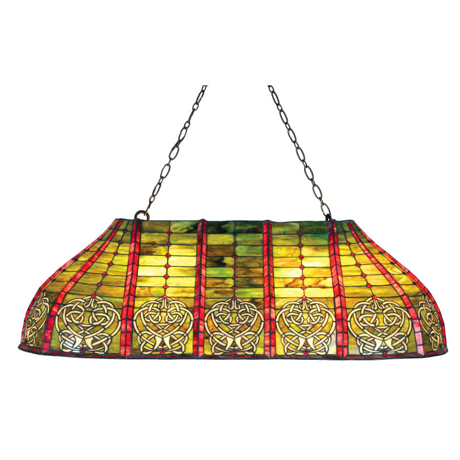 Meyda Tiffany Dublin 6 Light 40" Wide Billiard Chandelier with Tiffany Glass Shade