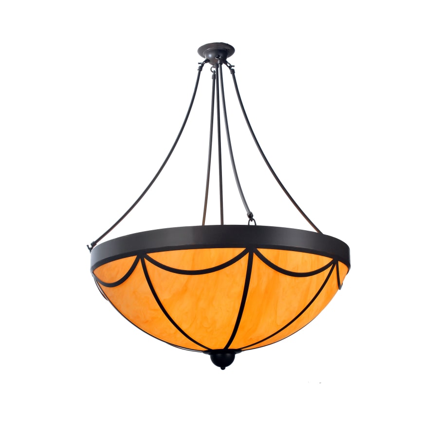 Meyda Tiffany Theatre 6 Light 32" Wide Semi Flush Ceiling Fixture with Yellow Acrylic Shade