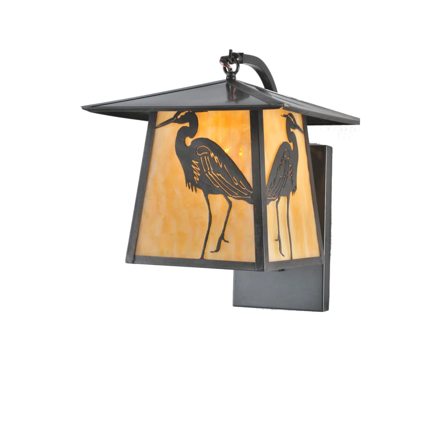 Meyda Tiffany 12" W Stillwater Heron Curved Arm Wall Sconce