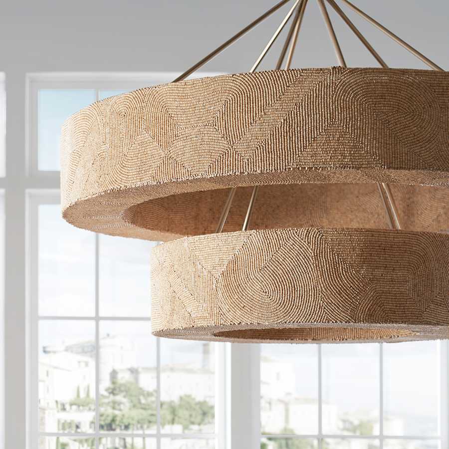 Palecek Monterey 16 Light 51" Wide Beaded Ring Chandelier