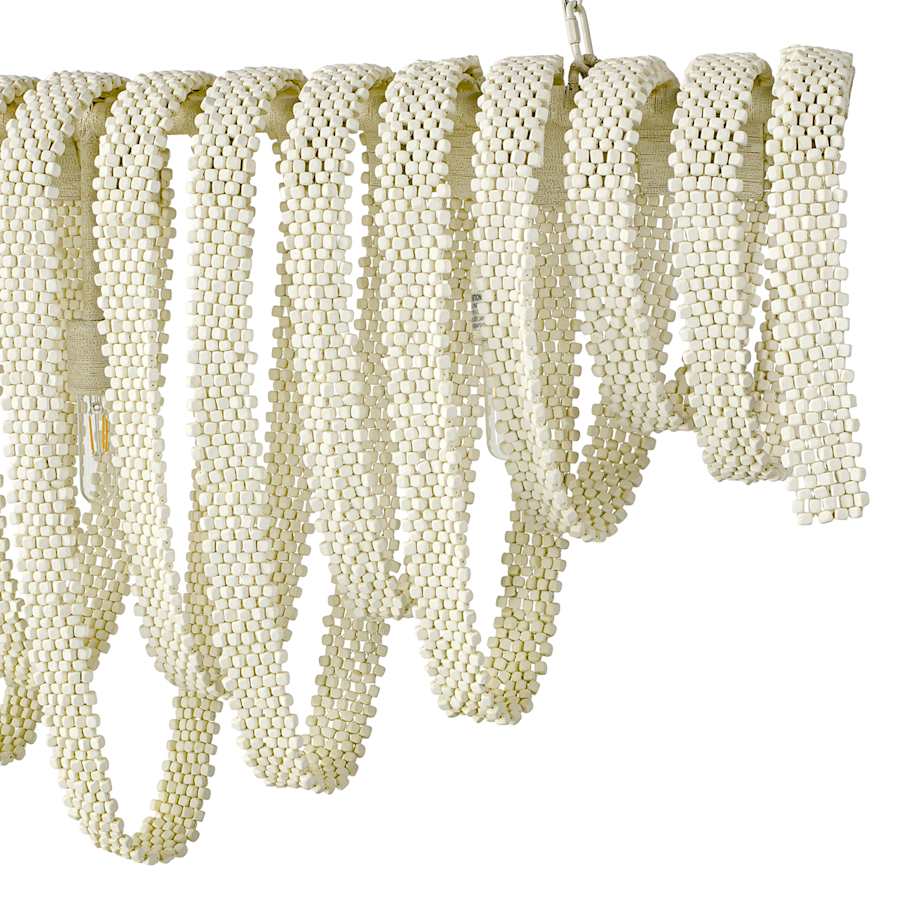 Palecek Raya 3 Light 51" Wide Beaded Linear Chandelier