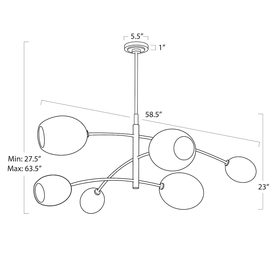 Regina Andrew Artemis 6 Light 59" Wide Linear Chandelier