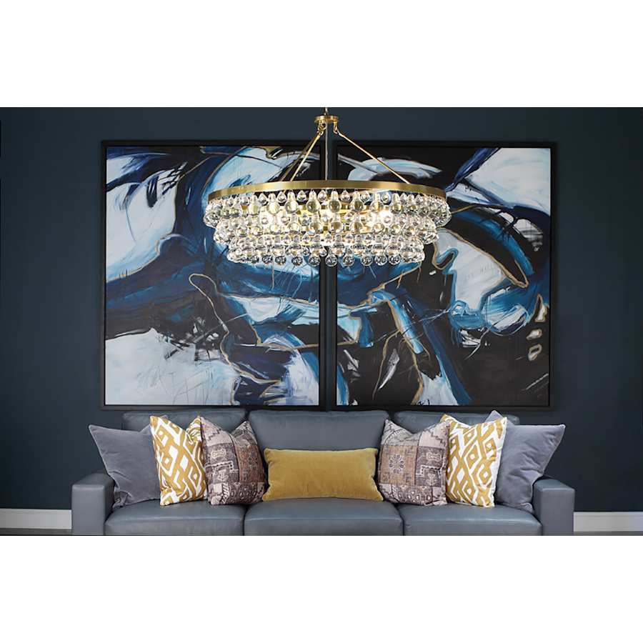 Robert Abbey Bling 6 Light 35" Wide Waterfall Chandelier