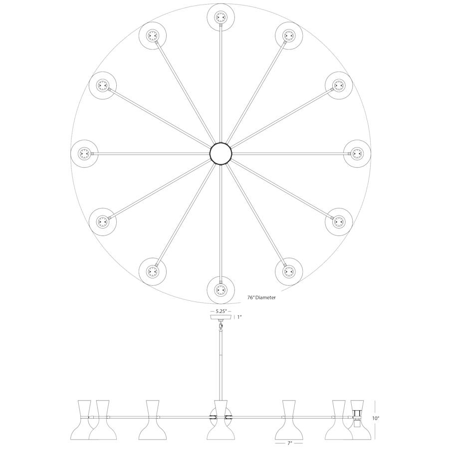 Robert Abbey Clare 12 Light 76" Wide Chandelier